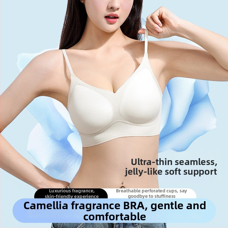 Bezdrôtová podprsenka v štýle vesty, Ice Silk/Nylon, 3/4 košíček, ultratenké tvarované košíky, pevné ramienka, priedušná