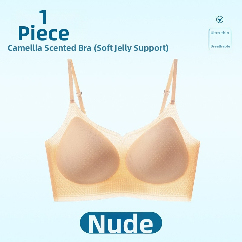 Bezdrôtová podprsenka v štýle vesty, Ice Silk/Nylon, 3/4 košíček, ultratenké tvarované košíky, pevné ramienka, priedušná