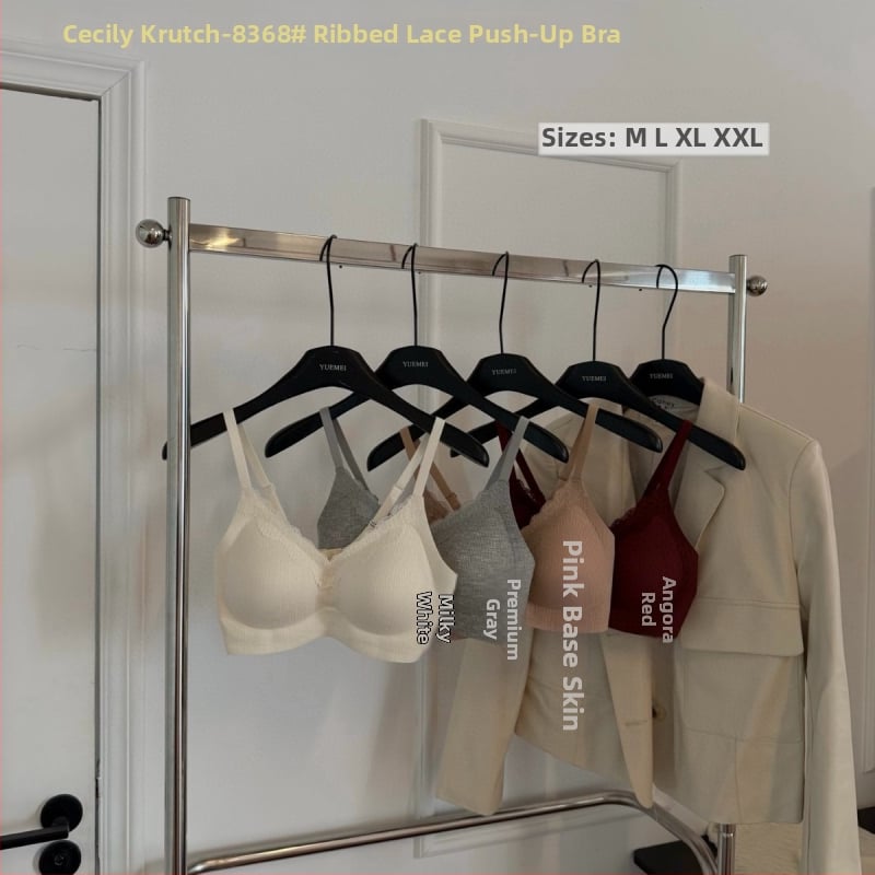 Cecily Krutch 8368 — dantelă cu fir, sutien cu cupă 3/4, cupe din burete, material Nylon, căptușeală Nylon, închidere spate cu patru rânduri de cârlige, bretele fixe