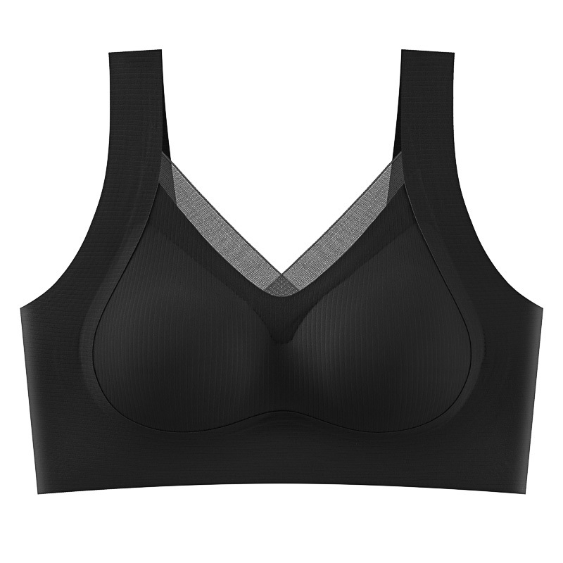 Bežični push-up mrežni grudnjak s punim košaricama, stražnje troredno kopčanje, najlon s podstavom od spandexa (<30%)