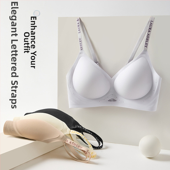 Σουτιέν χωρίς ραφές, ασύρματο με ζελέ λωρίδες για γυναίκες, ανύψωση και σύσφιξη στήθους, 3/4 κύπελλα, λεπτές διαμορφωμένες cups, σταθεροί διπλοί ιμάντες, πίσω κούμπωμα τεσσάρων σειρών