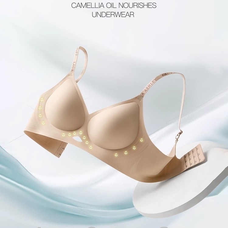 Σουτιέν χωρίς ραφές, ασύρματο με ζελέ λωρίδες για γυναίκες, ανύψωση και σύσφιξη στήθους, 3/4 κύπελλα, λεπτές διαμορφωμένες cups, σταθεροί διπλοί ιμάντες, πίσω κούμπωμα τεσσάρων σειρών