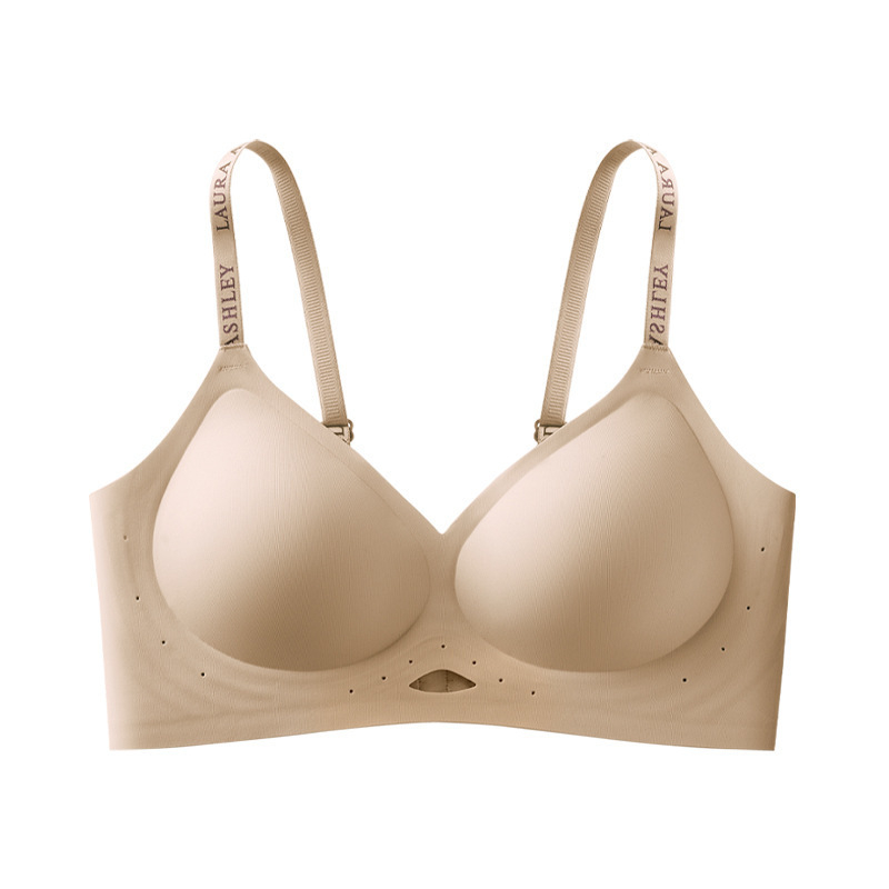 Σουτιέν χωρίς ραφές, ασύρματο με ζελέ λωρίδες για γυναίκες, ανύψωση και σύσφιξη στήθους, 3/4 κύπελλα, λεπτές διαμορφωμένες cups, σταθεροί διπλοί ιμάντες, πίσω κούμπωμα τεσσάρων σειρών