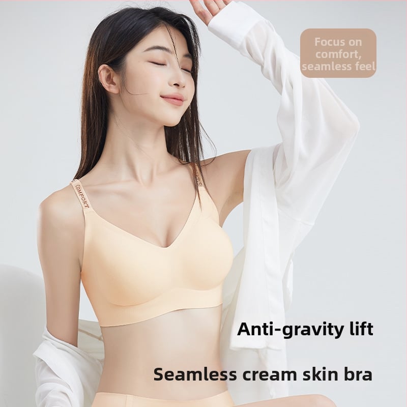 Push-up grudnjak za žene, bešivni, najlon tkanina, pune košarice, fiksirani remeni