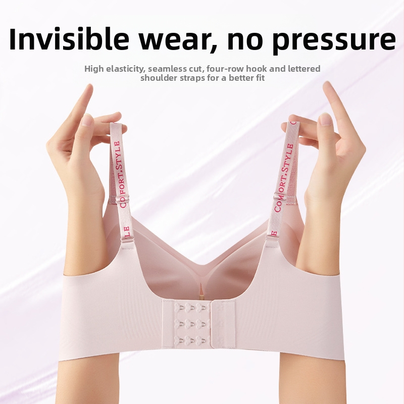 Push-up grudnjak za žene, bešivni, najlon tkanina, pune košarice, fiksirani remeni