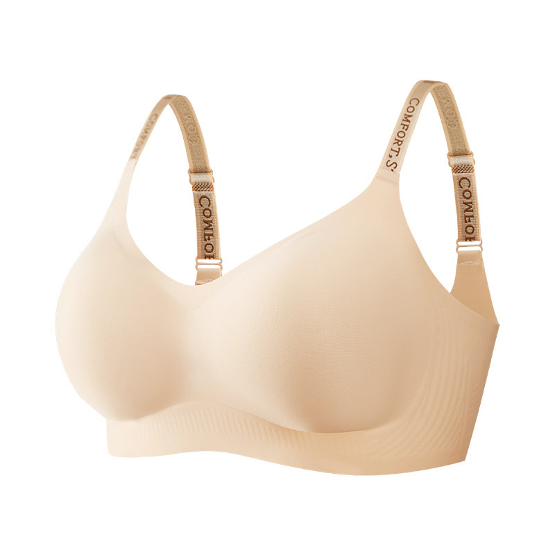 Push-up grudnjak za žene, bešivni, najlon tkanina, pune košarice, fiksirani remeni