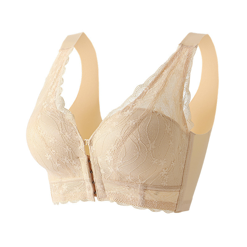 Push-Up liemenėlė su priekinio užsegimo, 3/4 kaušeliai, putų kaušeliai, nailoninis audinys, reguliuojamos petnešėlės