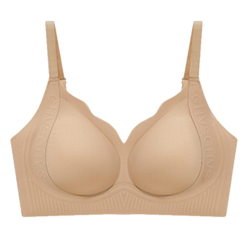 Sutien fără fir, subțire, pentru femei cu sâni mici, cupă 3/4, nylon, cupe burete, bretele fixe cu două părți