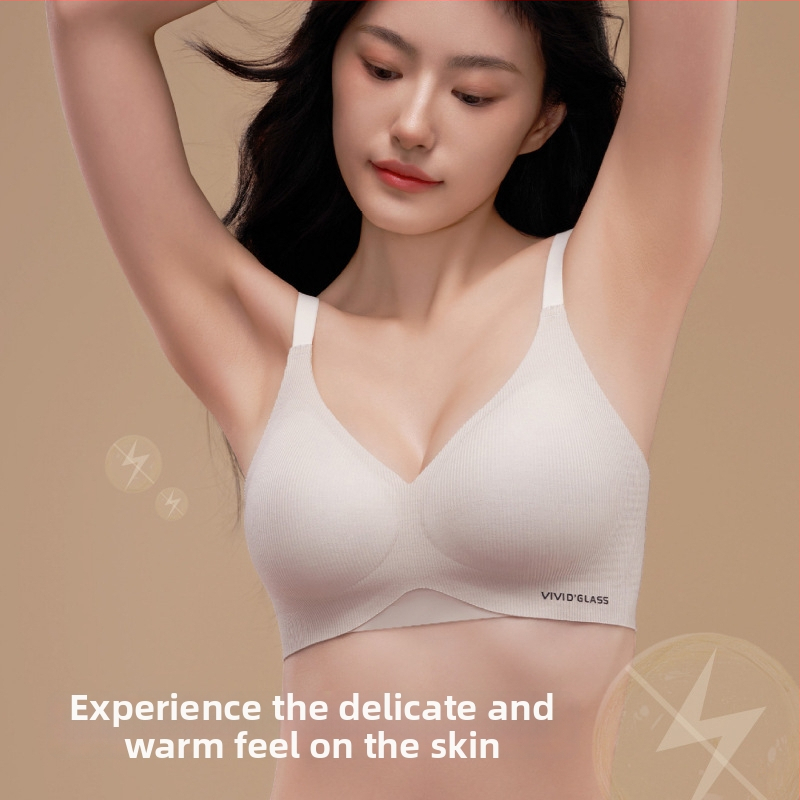 Sutien fără fir push-up pentru femei, cupe 3/4, din viscoză, căptușeală 70–80% elastan, închidere în spate cu trei rânduri de cârlige, bretele fixe, duble
