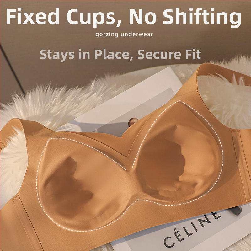 Sporta krūšturis bez stieples, bezšuvju, bezvadu; 3/4 krūšu forma; fiksētas dubultas plecu siksnas; krūšu forma: plāns augšējais, biezāks apakšējais; neilons