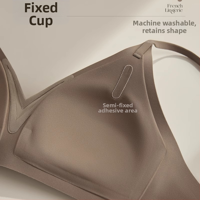 Σουτιέν χωρίς ραφές από νάιλον με στήριξη push-up, διαπνέον ύφασμα, λεπτές προμορφωμένες κάψες, σταθερές διπλές τιράντες, πίσω διπλές αγκράφες