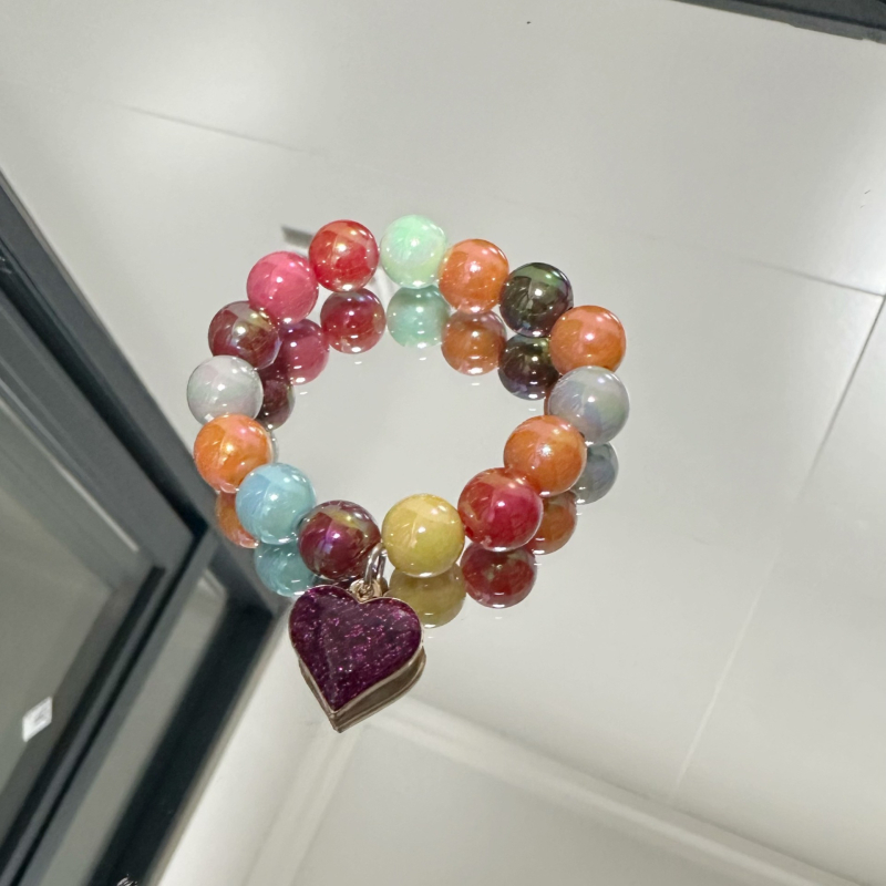 Vaikų apyrankė su vienaragio pakabuku — rankų darbo akriliniai karoliukai, animacinių personažų dizainas, logotipo spausdinimas įmanomas, amžiaus grupė 3-10 metų