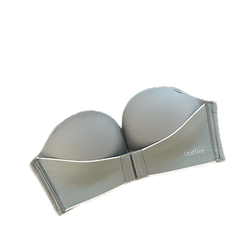 Sutien bez ramena s prednjim zatvaračem, push-up, bezšiven, 3/4 košarica