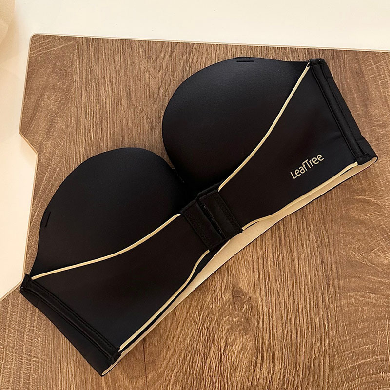 Sutien bez ramena s prednjim zatvaračem, push-up, bezšiven, 3/4 košarica