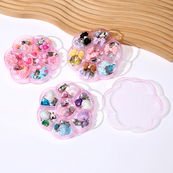 Vaikų ausų klipsai (be piercingo) - Cartoon stilius, plastiko/rezino medžiaga, skausmo palengvinimas, 7 porų rinkinys