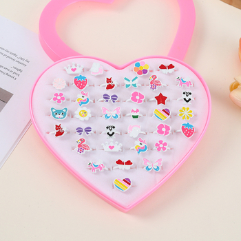 Vaikų DIY žiedų rinkinys su kaspinu — geležies žiedai, Korėjos stiliaus, 36 vnt., atskirai įpakuota, nuo 10 metų