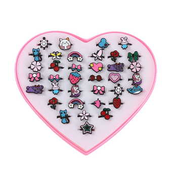 Vaikų DIY žiedų rinkinys su kaspinu — geležies žiedai, Korėjos stiliaus, 36 vnt., atskirai įpakuota, nuo 10 metų