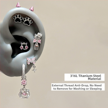 Ушни пирони от титиева стомана, геометрична форма, електроплатени, за деца, свеж и сладък стил