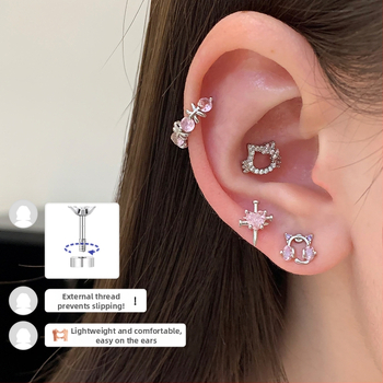 Ушни пирони от титиева стомана, геометрична форма, електроплатени, за деца, свеж и сладък стил