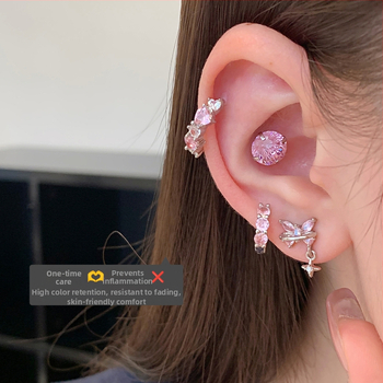 Ушни пирони от титиева стомана, геометрична форма, електроплатени, за деца, свеж и сладък стил