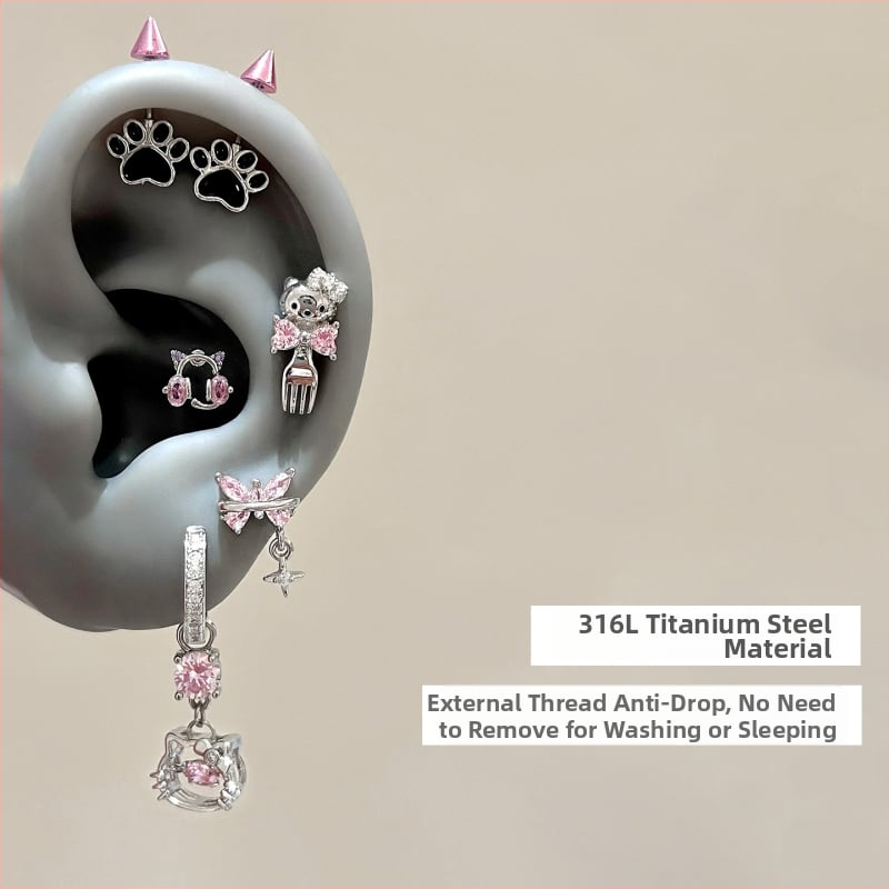 Ушни пирони от титиева стомана, геометрична форма, електроплатени, за деца, свеж и сладък стил