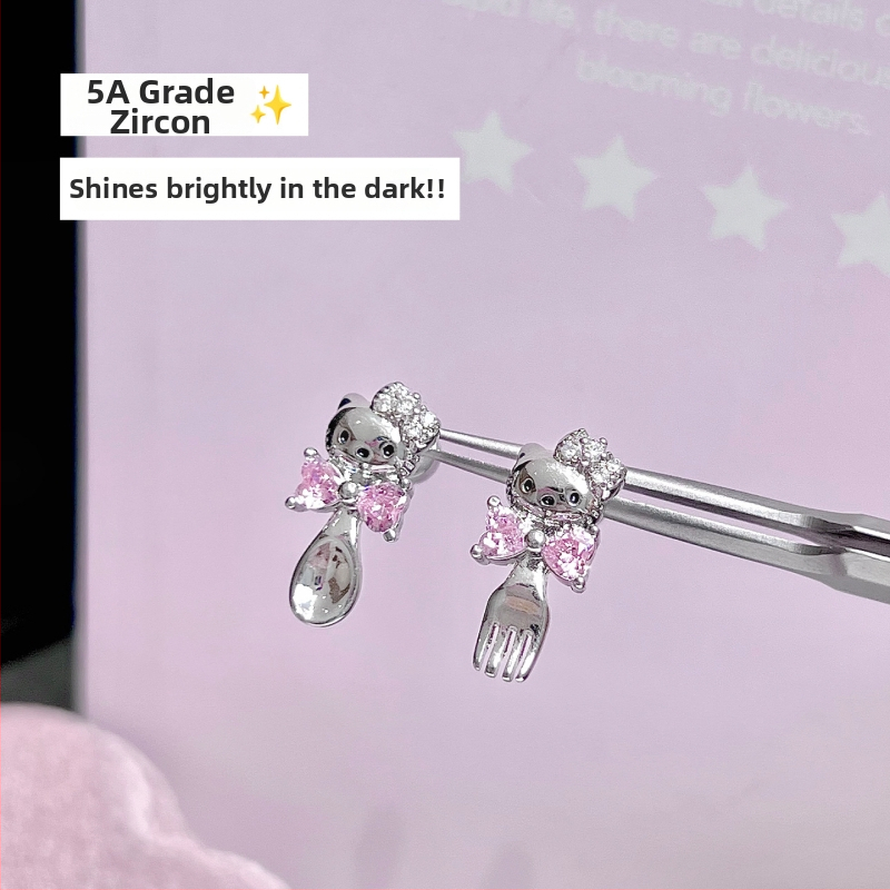 Ушни пирони от титиева стомана, геометрична форма, електроплатени, за деца, свеж и сладък стил