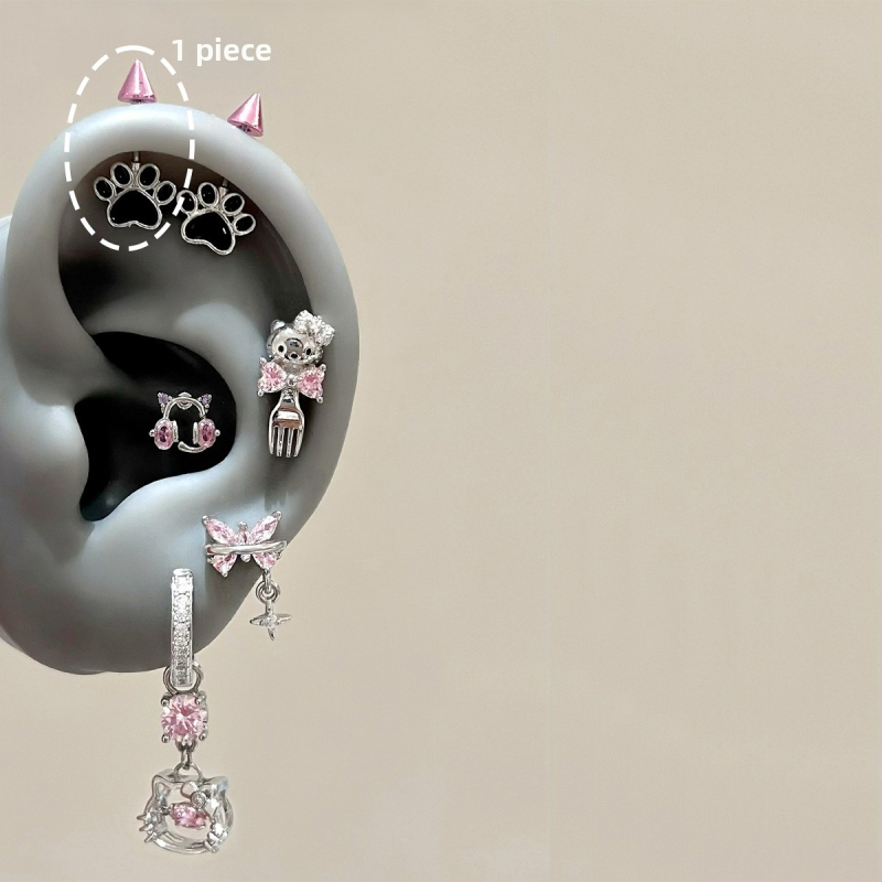 Ушни пирони от титиева стомана, геометрична форма, електроплатени, за деца, свеж и сладък стил