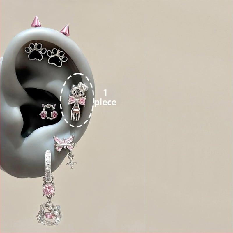 Ушни пирони от титиева стомана, геометрична форма, електроплатени, за деца, свеж и сладък стил