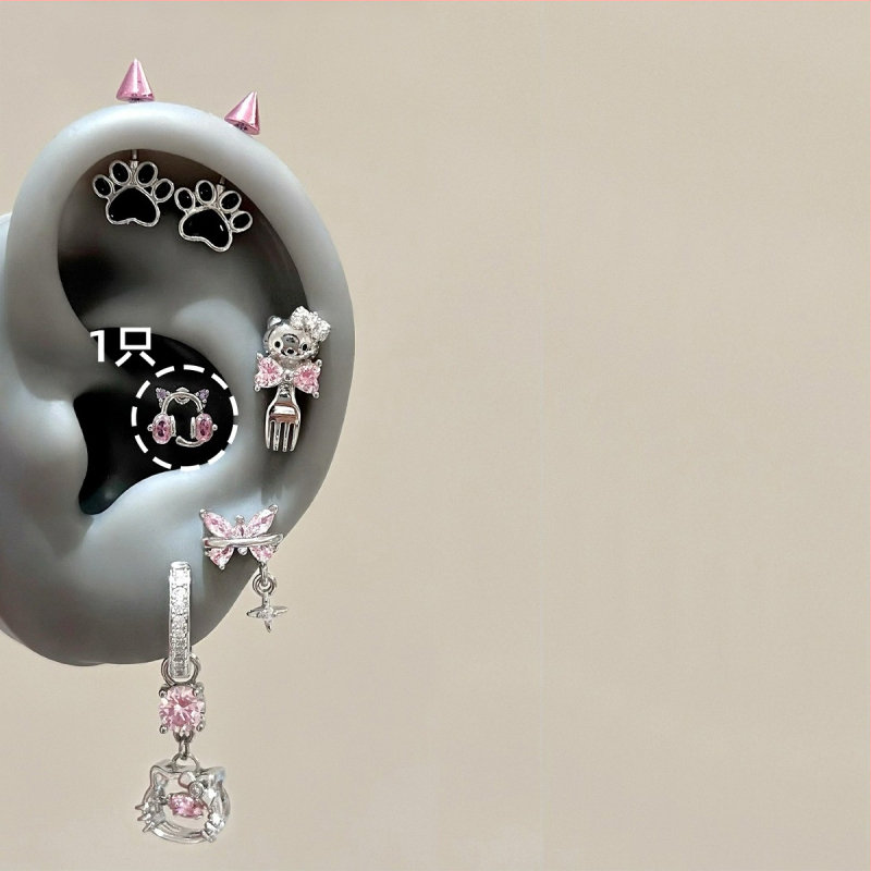 Ушни пирони от титиева стомана, геометрична форма, електроплатени, за деца, свеж и сладък стил