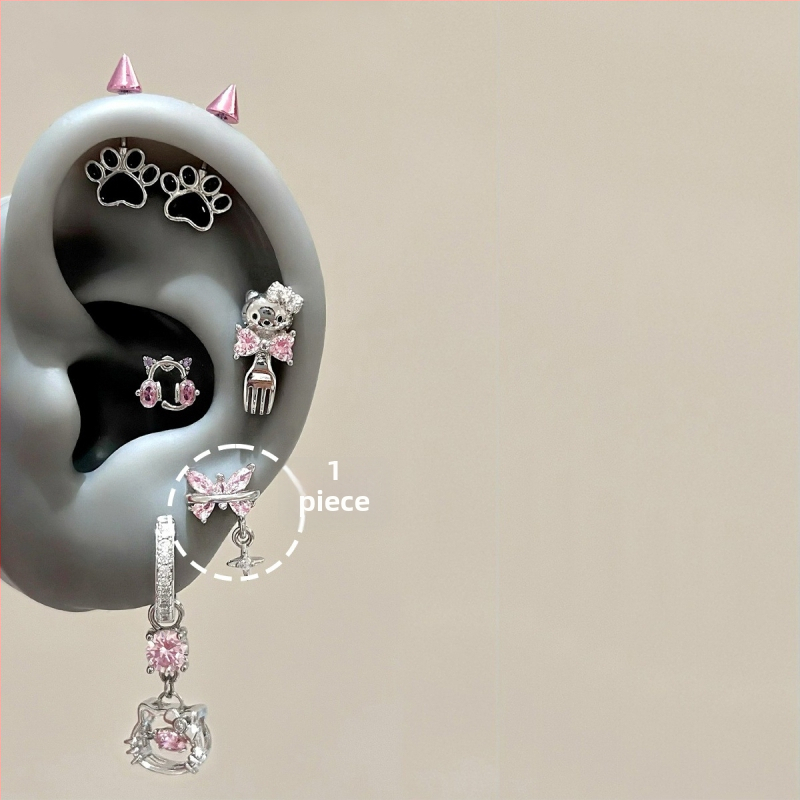 Ушни пирони от титиева стомана, геометрична форма, електроплатени, за деца, свеж и сладък стил