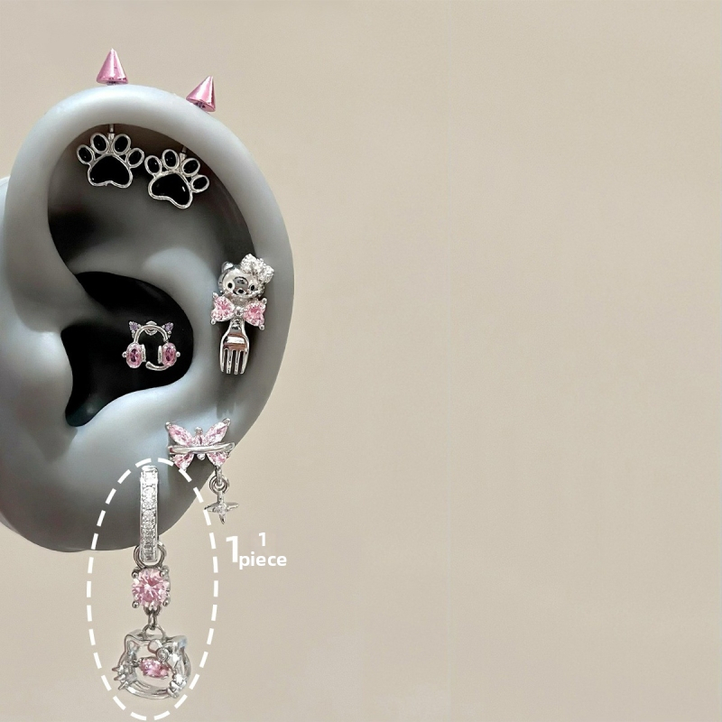 Ушни пирони от титиева стомана, геометрична форма, електроплатени, за деца, свеж и сладък стил