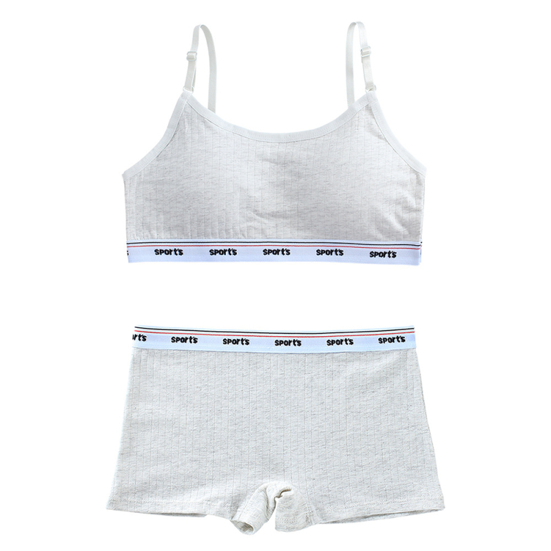 Σετ παιδικά σουτιέν από βαμβάκι με τοπ τύπου γιλέκο, 90-95% βαμβάκι, πλήρης cups, σταθερές διπλές τιράντες, αναπνέει και απορροφά τον ιδρώτα