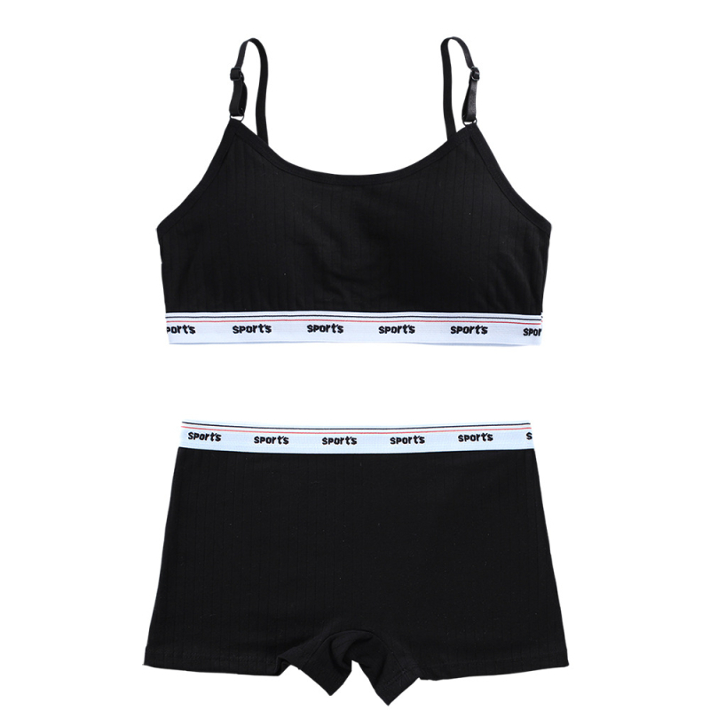 Σετ παιδικά σουτιέν από βαμβάκι με τοπ τύπου γιλέκο, 90-95% βαμβάκι, πλήρης cups, σταθερές διπλές τιράντες, αναπνέει και απορροφά τον ιδρώτα