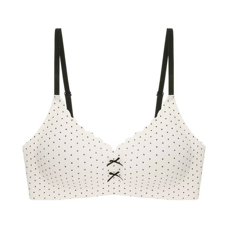 Σουτιέν χωρίς ραφές με φιόγκο σε πουά μοτίβο – νάιλον, 3/4 Κούπα, μορφοποιημένο Κύπελλο (λεπτό πάνω, παχύτερο κάτω), ανυψωτική στήριξη