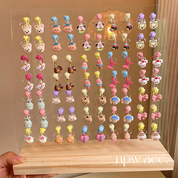 Laste kõrvaklipsid – tähtkujuline vorm, karikatuurstiil, sulam, printsesside sari