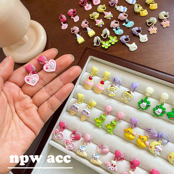 Laste kõrvaklipsid – tähtkujuline vorm, karikatuurstiil, sulam, printsesside sari