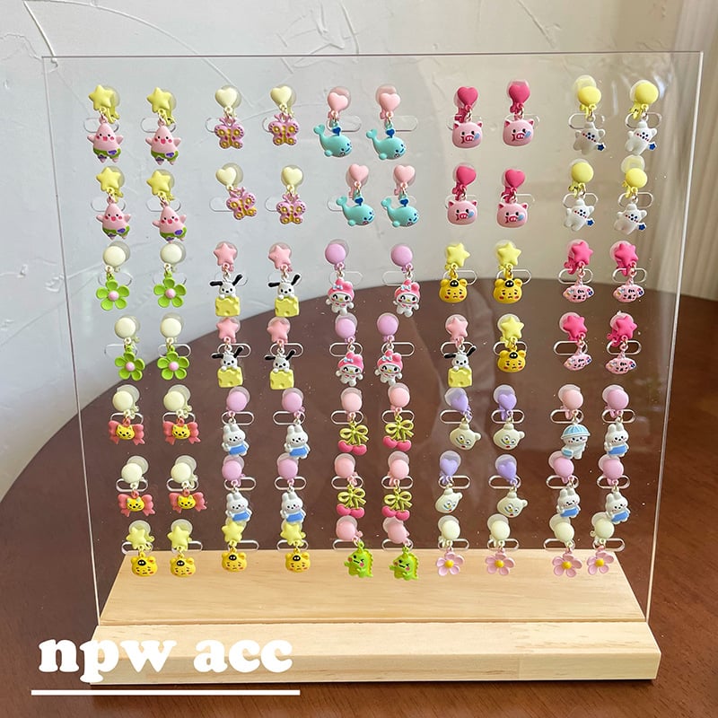 Laste kõrvaklipsid – tähtkujuline vorm, karikatuurstiil, sulam, printsesside sari