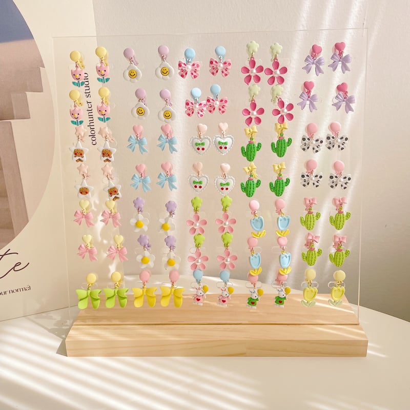 Laste kõrvaklipsid – tähtkujuline vorm, karikatuurstiil, sulam, printsesside sari