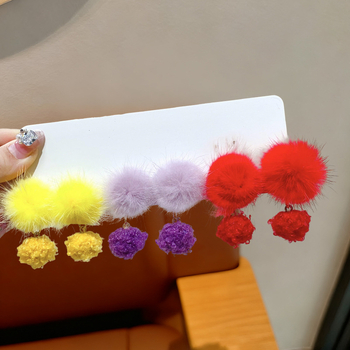 Χειροποίητη φουρκέτα μαλλιών από μαλλί για παιδιά – Σειρά Πριγκίπισσα, κλιπ για το αυτί, σχήμα μπαλίτσας