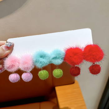 Χειροποίητη φουρκέτα μαλλιών από μαλλί για παιδιά – Σειρά Πριγκίπισσα, κλιπ για το αυτί, σχήμα μπαλίτσας