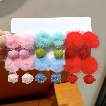 Χειροποίητη φουρκέτα μαλλιών από μαλλί για παιδιά – Σειρά Πριγκίπισσα, κλιπ για το αυτί, σχήμα μπαλίτσας