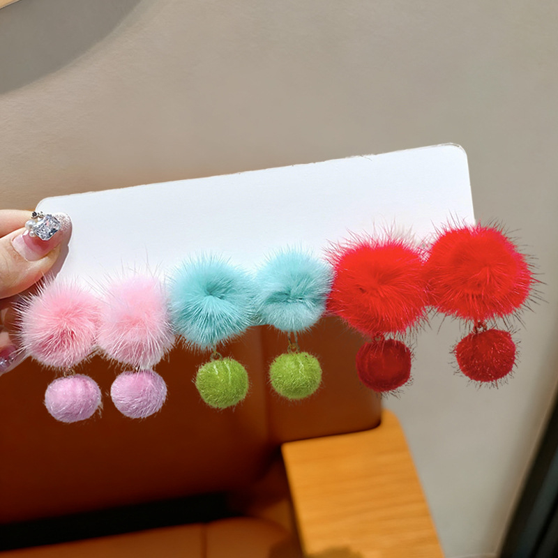 Χειροποίητη φουρκέτα μαλλιών από μαλλί για παιδιά – Σειρά Πριγκίπισσα, κλιπ για το αυτί, σχήμα μπαλίτσας