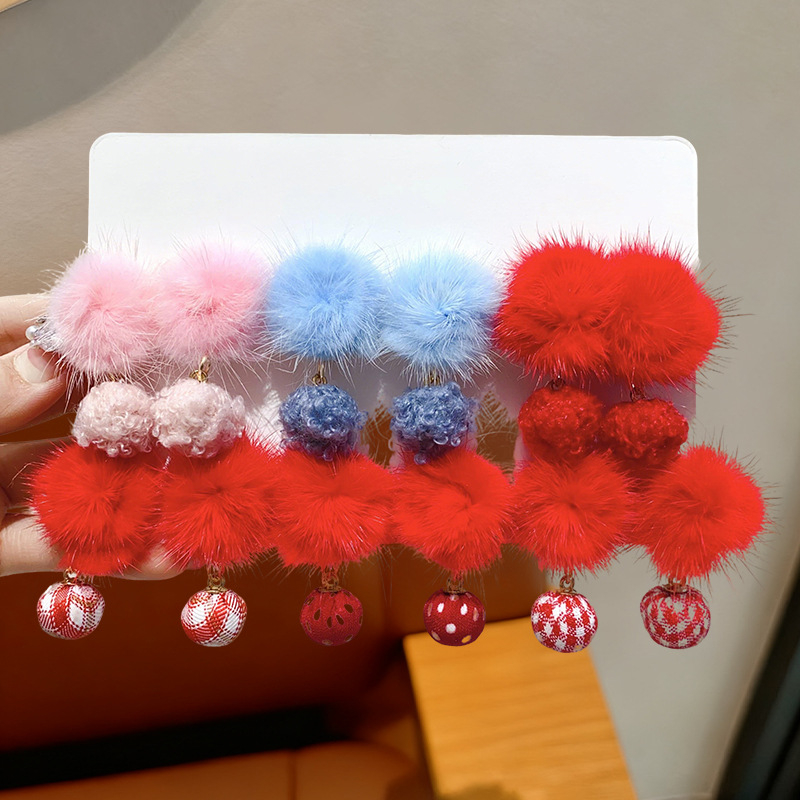 Χειροποίητη φουρκέτα μαλλιών από μαλλί για παιδιά – Σειρά Πριγκίπισσα, κλιπ για το αυτί, σχήμα μπαλίτσας