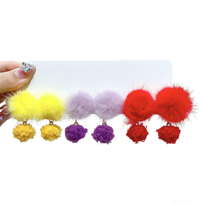 Χειροποίητη φουρκέτα μαλλιών από μαλλί για παιδιά – Σειρά Πριγκίπισσα, κλιπ για το αυτί, σχήμα μπαλίτσας