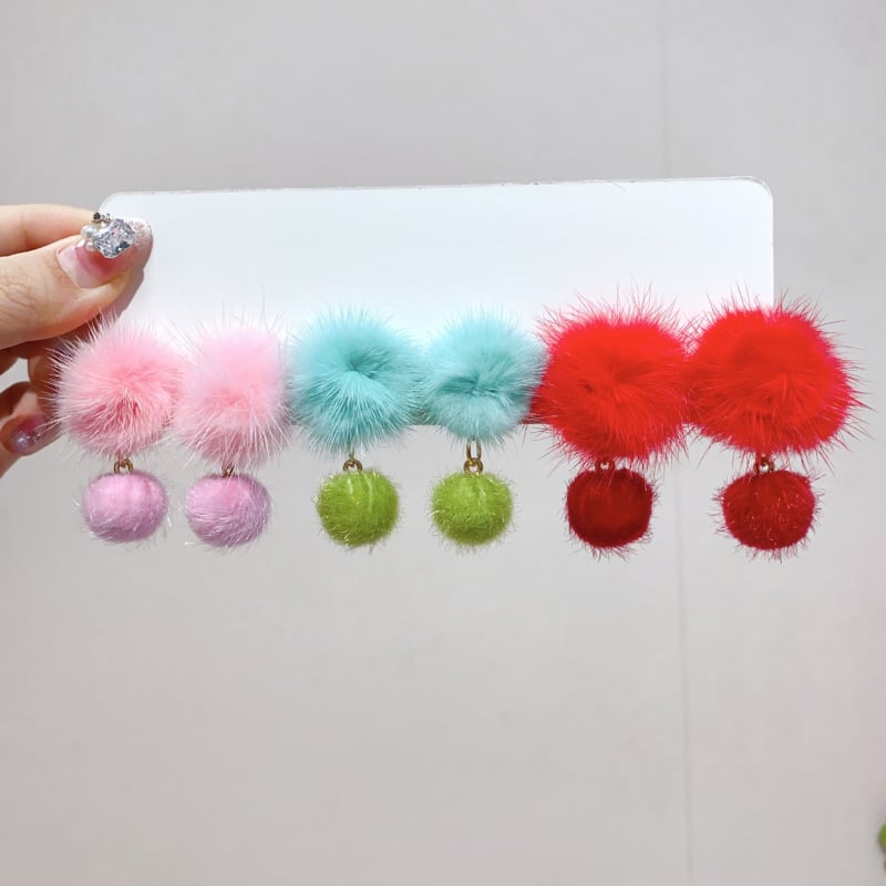 Χειροποίητη φουρκέτα μαλλιών από μαλλί για παιδιά – Σειρά Πριγκίπισσα, κλιπ για το αυτί, σχήμα μπαλίτσας