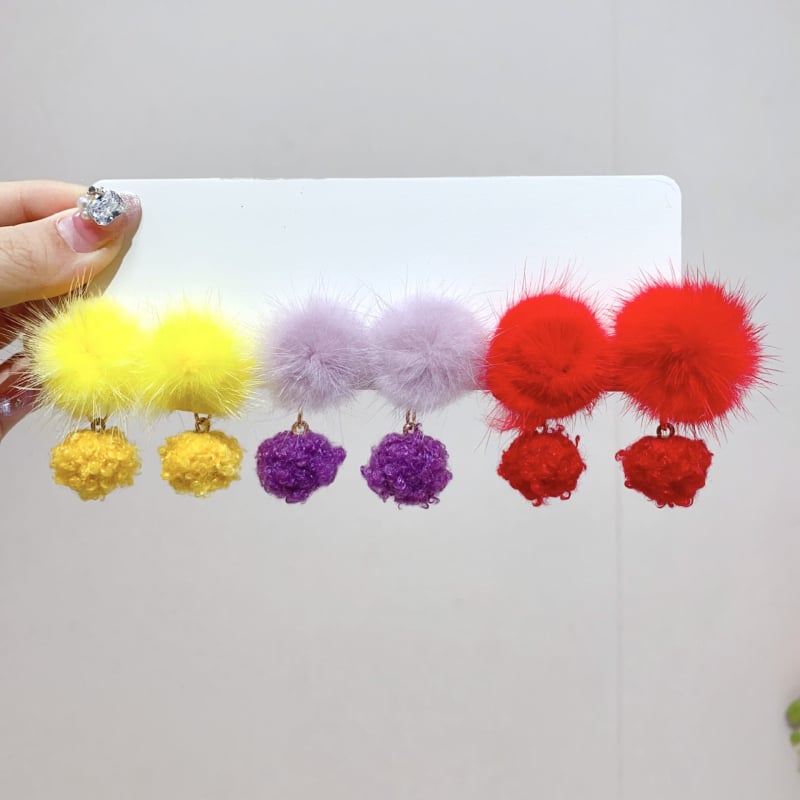 Χειροποίητη φουρκέτα μαλλιών από μαλλί για παιδιά – Σειρά Πριγκίπισσα, κλιπ για το αυτί, σχήμα μπαλίτσας