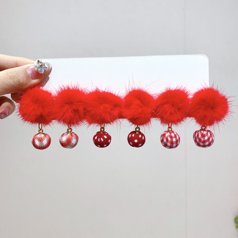 Χειροποίητη φουρκέτα μαλλιών από μαλλί για παιδιά – Σειρά Πριγκίπισσα, κλιπ για το αυτί, σχήμα μπαλίτσας