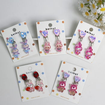 Laste kõrvaklipsud - käsitöö, plastikust/resiinist, sulamisse sisse pandud sulami ja kunstlike kividega, cartoon tegelased, printsessi seeria