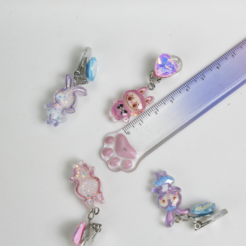 Laste kõrvaklipsud - käsitöö, plastikust/resiinist, sulamisse sisse pandud sulami ja kunstlike kividega, cartoon tegelased, printsessi seeria