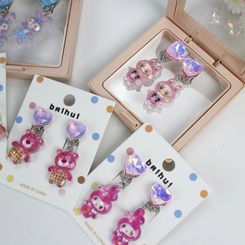 Laste kõrvaklipsud - käsitöö, plastikust/resiinist, sulamisse sisse pandud sulami ja kunstlike kividega, cartoon tegelased, printsessi seeria